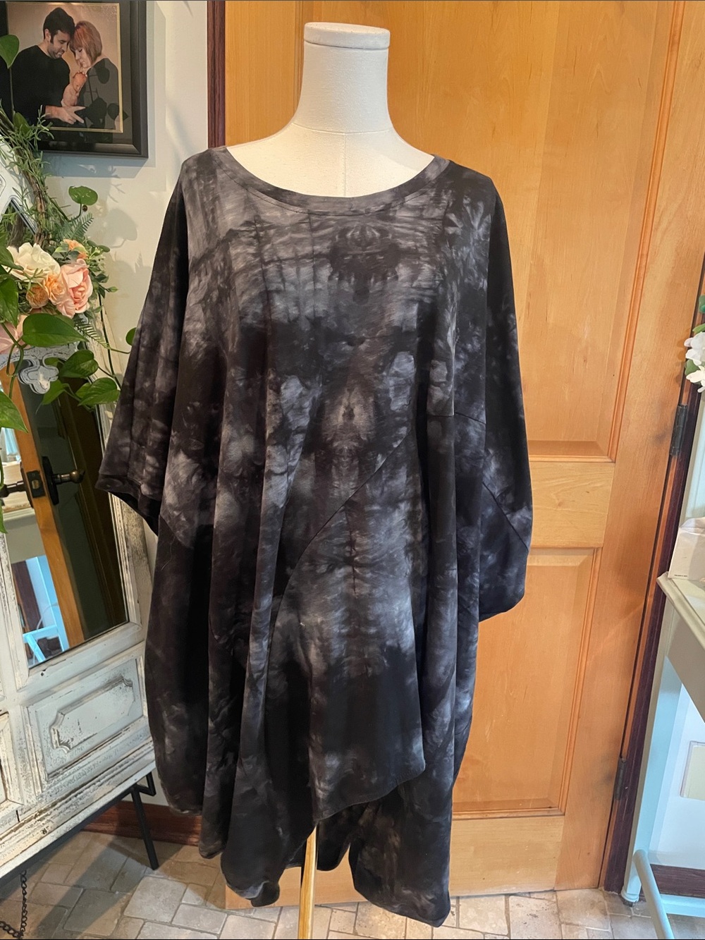 One of a Kind Artistic Bat Wing Alembika Tie Dye Dress Tunic Wearable Art Small